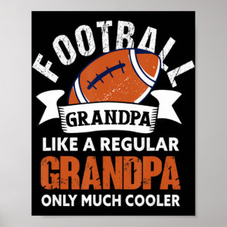 Poster Homme Football Grand-Père Amusant Grand-Père Améri