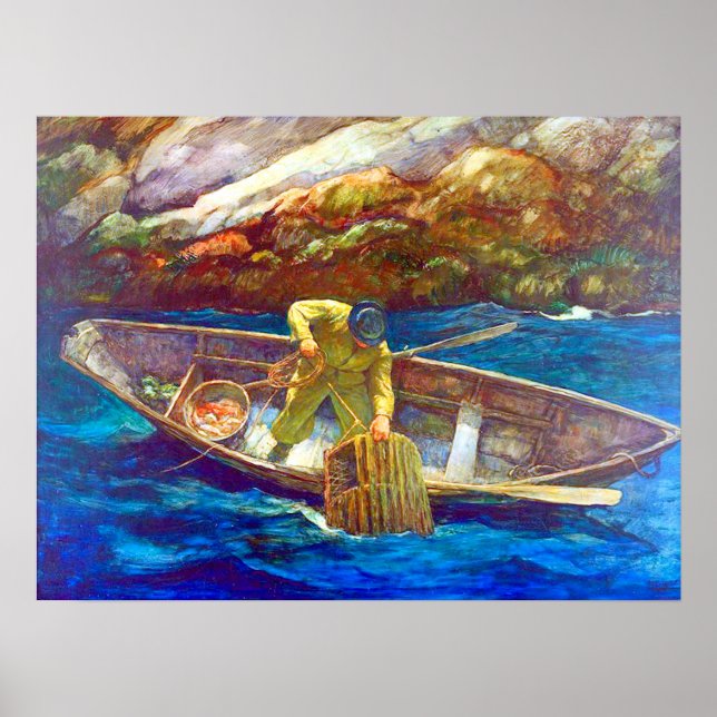 Poster Homme homard de Deep Cove N. C. Wyeth ca. 1938 (Devant)