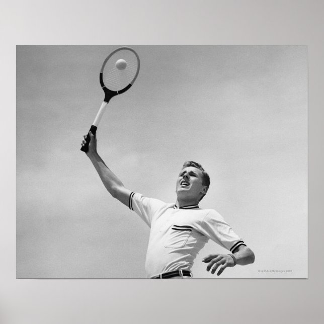Poster Homme jouant au tennis (Devant)