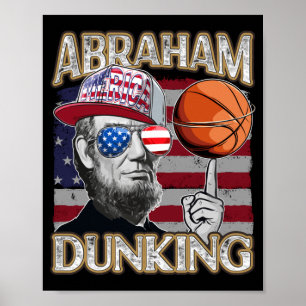Poster Homme lincoln abraham dunking basketball patriotiq