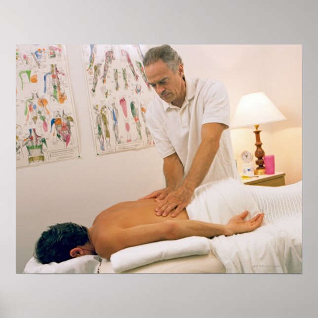 Poster Homme recevant un massage (Devant)