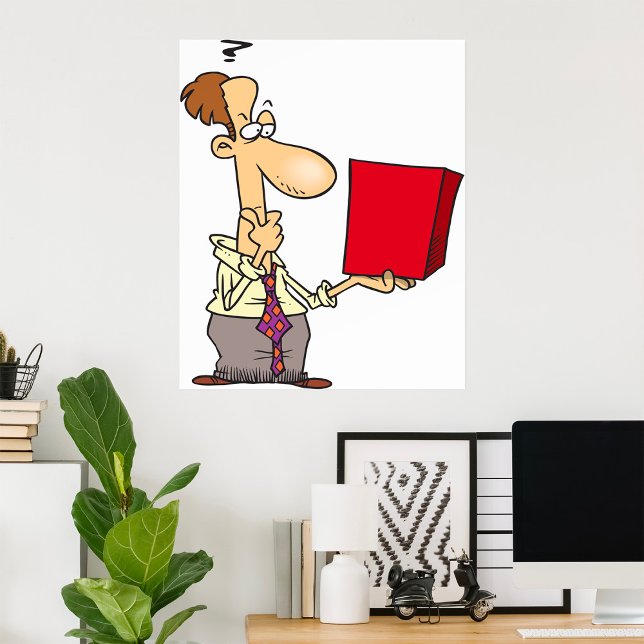 Poster Homme Regardant Une Boîte (Créateur téléchargé)