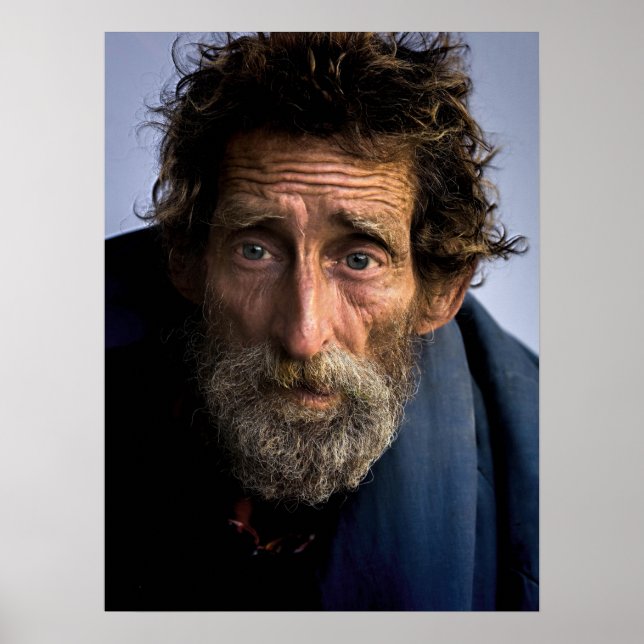 Poster Homme sans abri et sans défense (Devant)