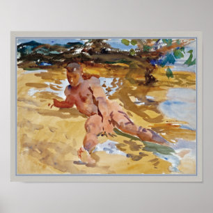 Poster Homme sur la plage la Floride par Sargent