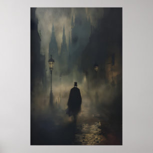 Poster Homme Victorien Mystérieux Jack l'Éventreur Marcha