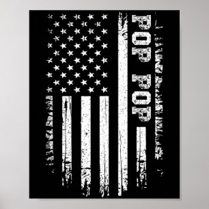Poster Homme Vintage p-p Drapeau Américain 4 juillet USA