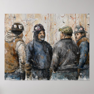 Poster Hommes au travail
