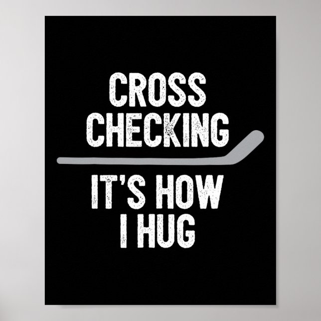 Poster Hommes de hockey Femmes Cross Checking C'est comme (Devant)