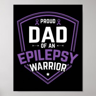 Poster Hommes Fier Papa De L'Épilepsie Guerrier Epilepsie