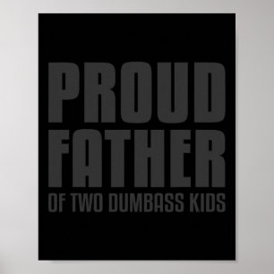 Poster Hommes Fier Père De Deux Enfants Dumbyss Chemise P