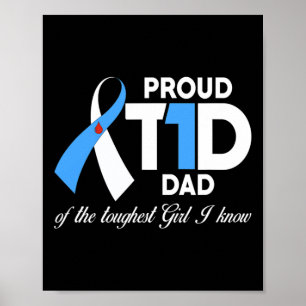 Poster Hommes Fier T1D Papa De Fille Sensibilisation au d