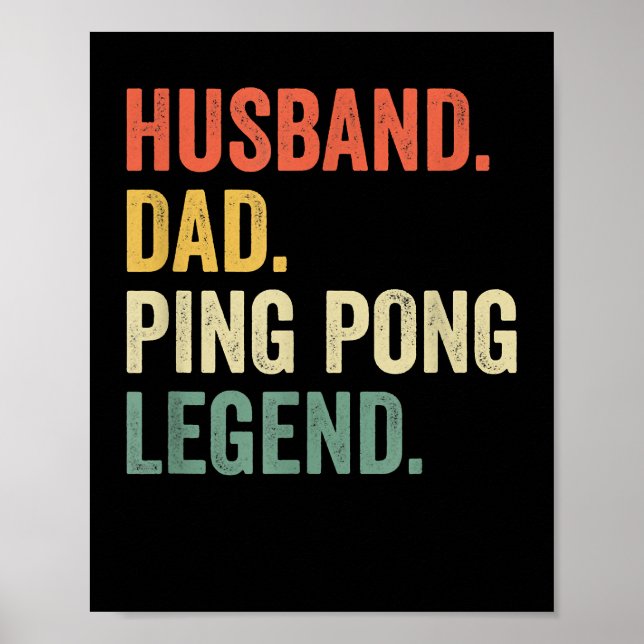 Poster Hommes Funny Ping Pong Husband Papa Table Tennis L (Devant)