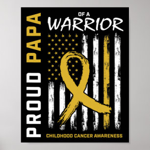 Poster Hommes Gold Fiers Papa Enfance Cancer Sensibilisat