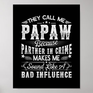 Poster Hommes On M'Appelle Papaw Tee Noël Fête des pères