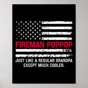 Poster Hommes Pompier Pop Pop Usa Drapeau Fier Pompier Gr