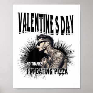 Poster Hommes pour anti-Valentine's Day Enked Man Tattooe
