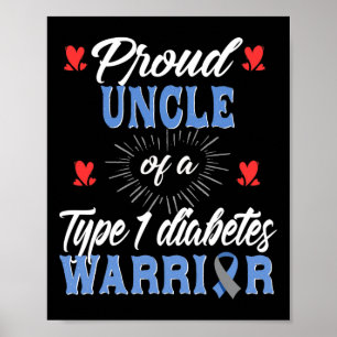 Poster Hommes T1D Fière Oncle Sensibilisation au diabète