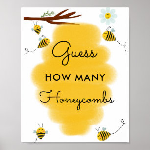 Poster Honey Bee Combien de Honeycombs Guess Jeu