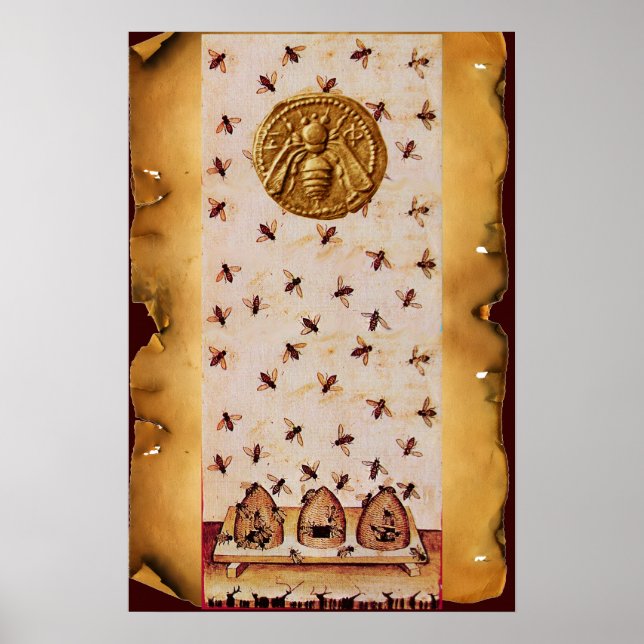 POSTER HONEY BEE, MAINTIEN DE L'OEUVRE, PARCHEMENT DE MAI (Devant)