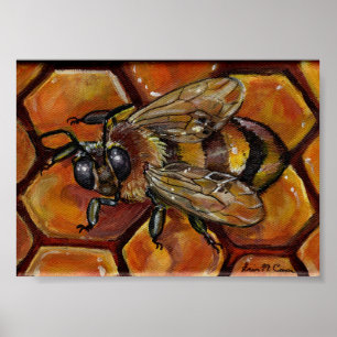 Poster Honey Bee Painting