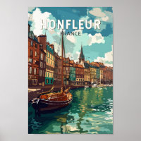 Honfleur France Travel Art Vintage