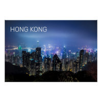 Hong Kong Island Skyline Panorama Souvenir de nuit
