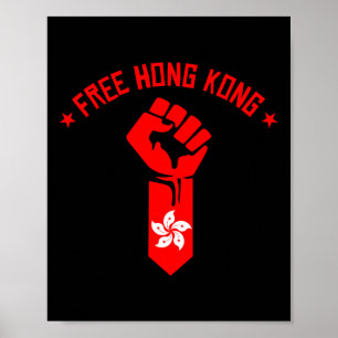 Poster Hong Kong Libre - Résiste Au Drapeau De Hong Kong