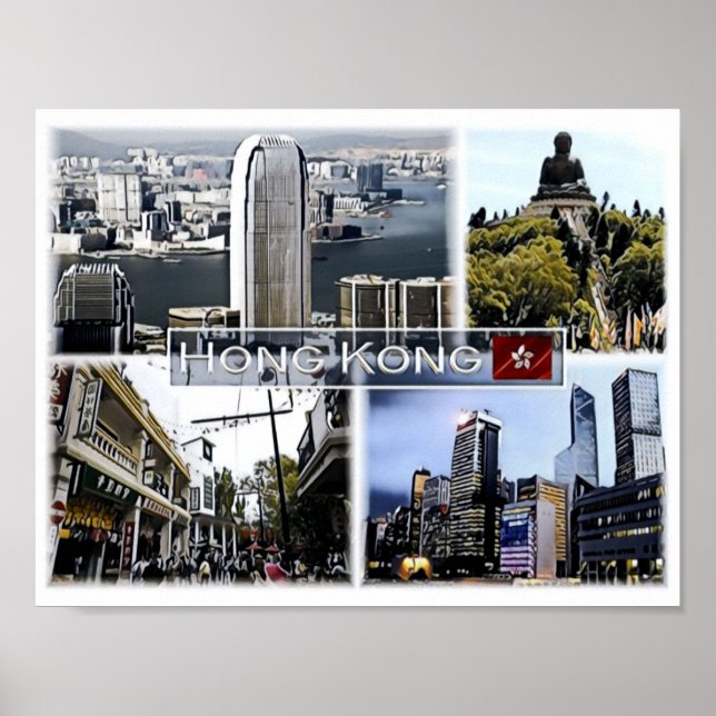 Poster Hong Kong - Mosaïque - (Devant)