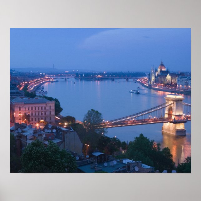 Poster HONGRIE, Budapest : Pont Szechenyi (Chaîne), 2 (Devant)