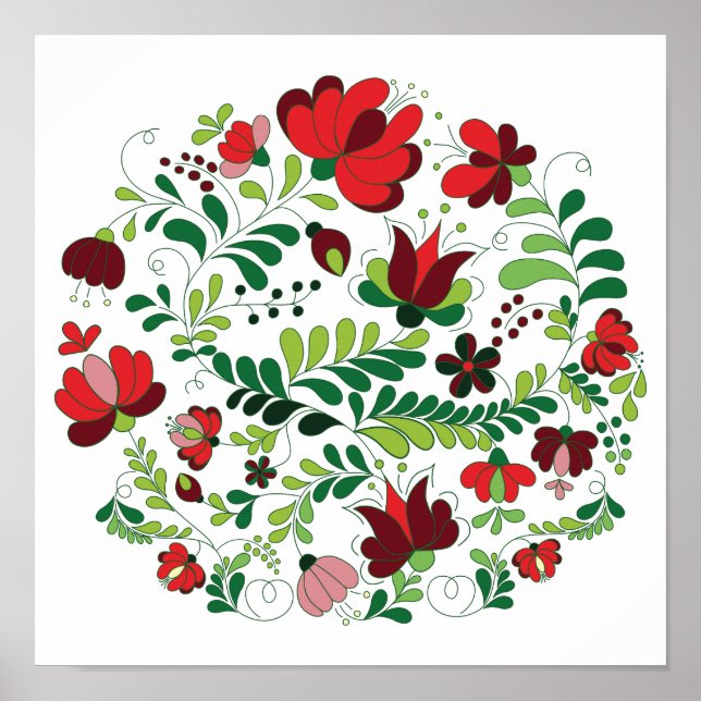 Poster Hongrois franc Matyo rouge et vert (Devant)