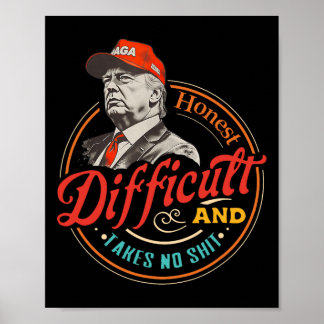 Poster Honnête Difficile Et Ne Prend Pas De Sh Drôle Rétr