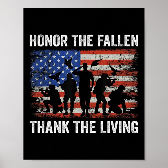 Poster Honneur Les Fallen Merci Les Soldats Vivants Mémoi (Devant)
