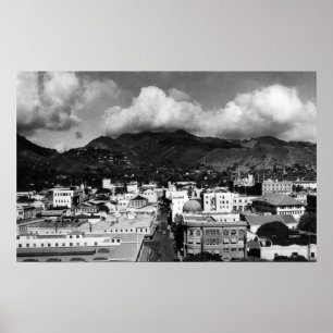 Poster Honolulu, ha - vue de ville Aloha de tour