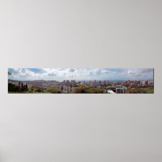 Poster Honolulu Waikiki Diamond 3D Anaglyph Panorama