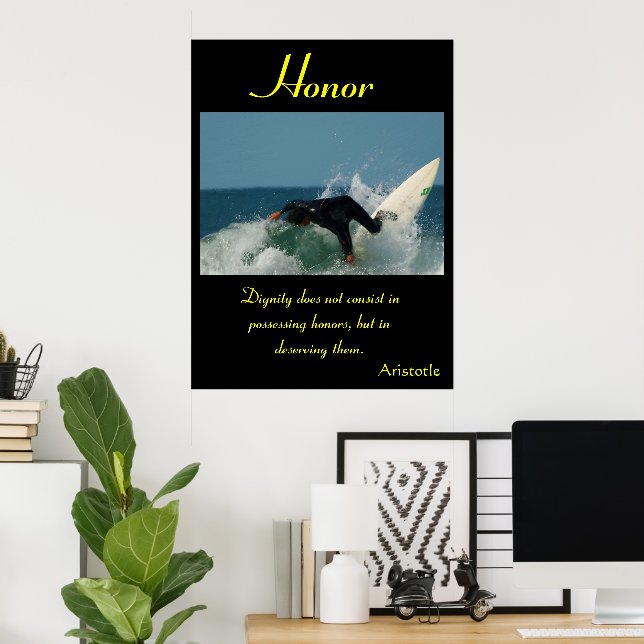Poster Honor chevauche des vagues de maîtrise athlétique (Bureau à domicile)