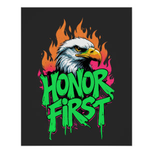 Poster Honorer le premier aigle chauve Patriotique USA