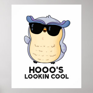 Poster Hooo's Lookin Cool Funny Owl Pun