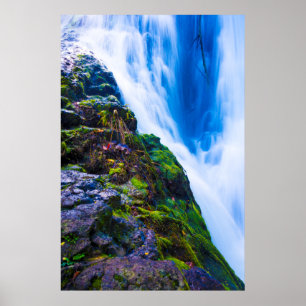 Poster Ho'opi'i Falls, Blue Water, Kauai, Hawaii