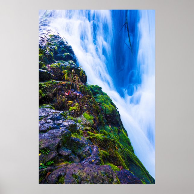Poster Ho'opi'i Falls, Blue Water, Kauai, Hawaii (Devant)