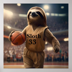 Poster Hoops and Hangs : Le Slam Dunking Sloth,