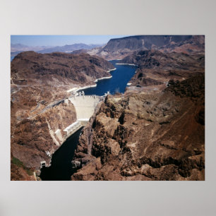 Poster Hoover Dam - vue aérienne