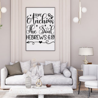 Poster Hope Ancres The Soul Black White Christian Art
