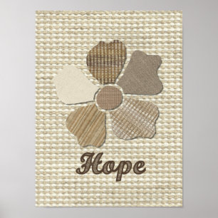Poster Hope Fabric Flower Collage