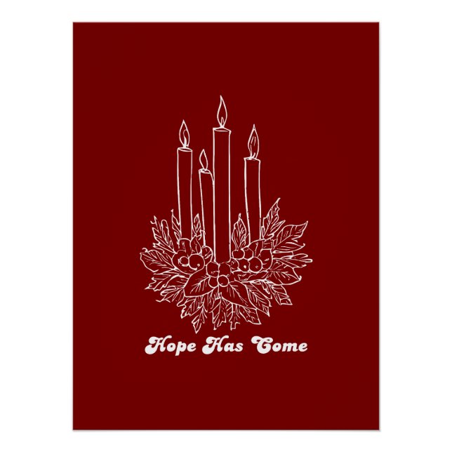 Poster Hope Has Come Christmas Candle Illustration (Devant)