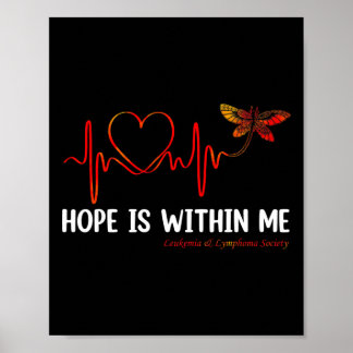 Poster Hope Is Within Me Heartbeat Butterfly Blood Cancer