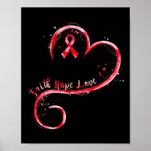 Poster Hope Love Burgundy Ribbon Cerveau Aneurysme Sensib