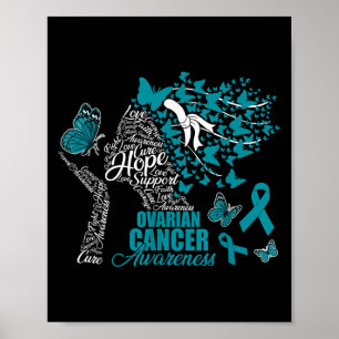 Poster Hope Love Cure Ovarienne Cancer Awareness Papillon