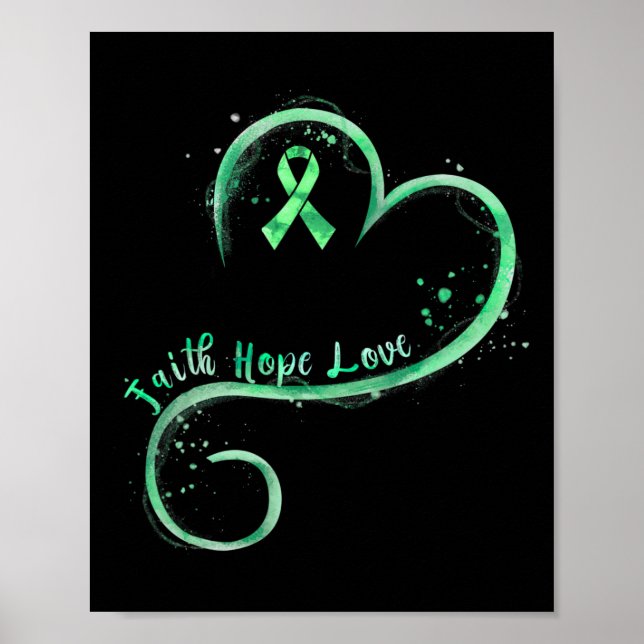 Poster Hope Love Green Ribbon Sensibilisation à la santé  (Devant)
