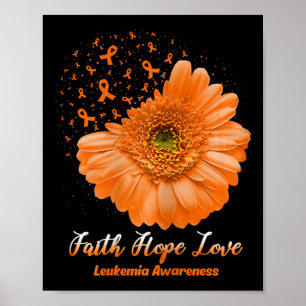 Poster Hope Love Leukemia Sensibilisation Flower Be Stron