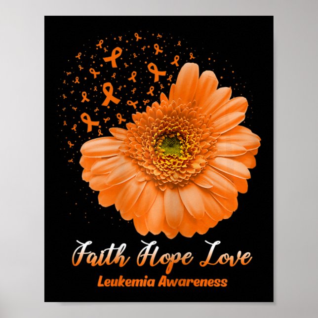 Poster Hope Love Leukemia Sensibilisation Flower Be Stron (Devant)